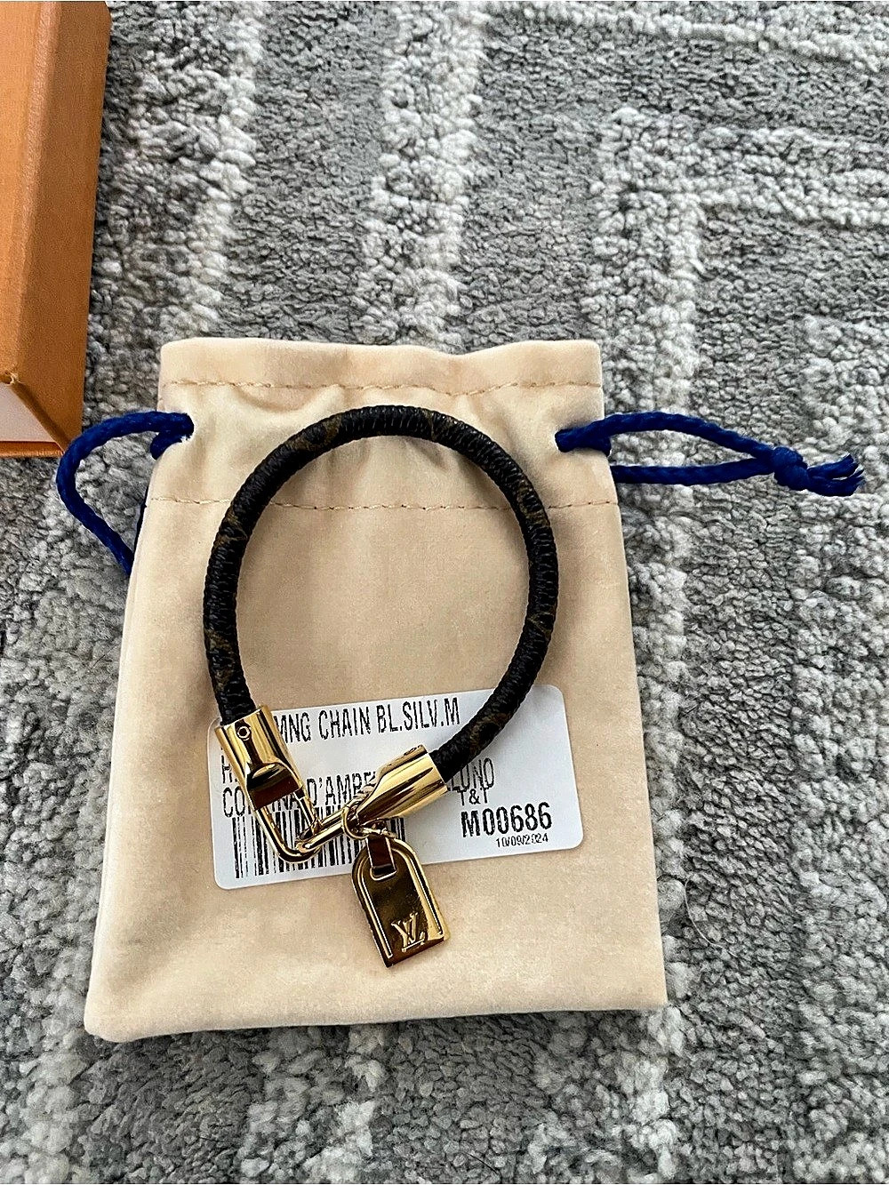 Louis Vuitton Monogram Chain Bracelet Black & Gold